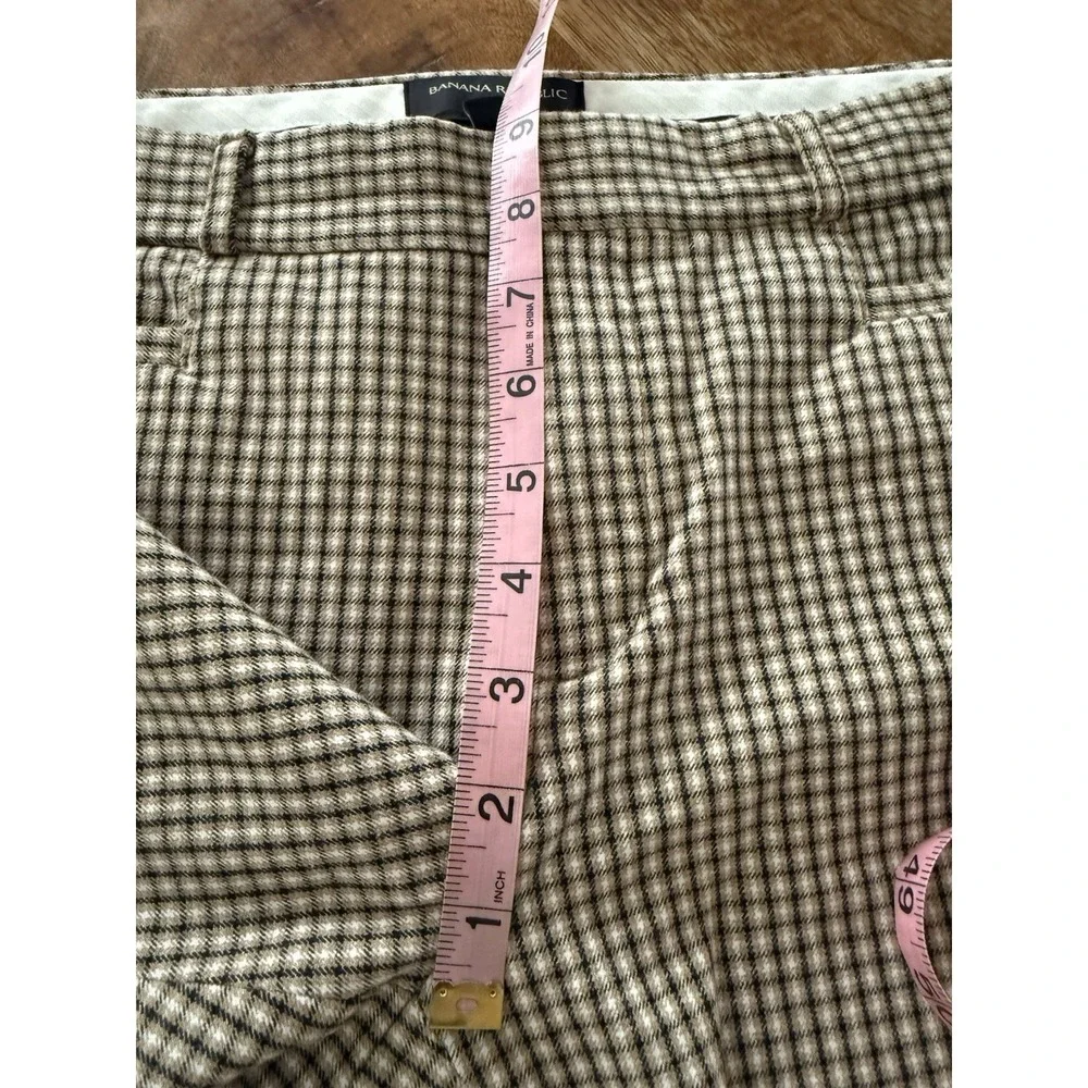Banana Republic Sloan Petite 8 Check Plaid Career Dress Pants Stretch Cropped - Picture 6 of 8